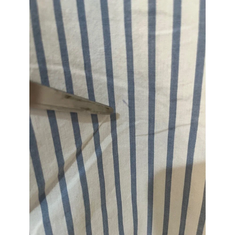 Levis Womens Blue White Striped Sleeveless Button Down Shirt Large